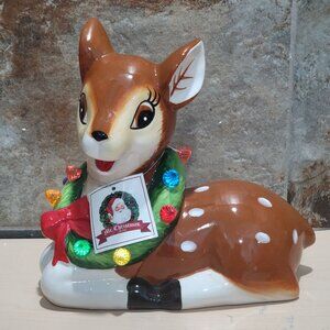 Mr Christmas Nostalgic Ceramic Lit Reindeer Figurine 9"